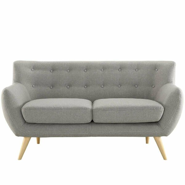 Primewir Remark Loveseat in Tufted Light Gray Fabric with Natural Finish Wood Legs EEI-1632-LGR